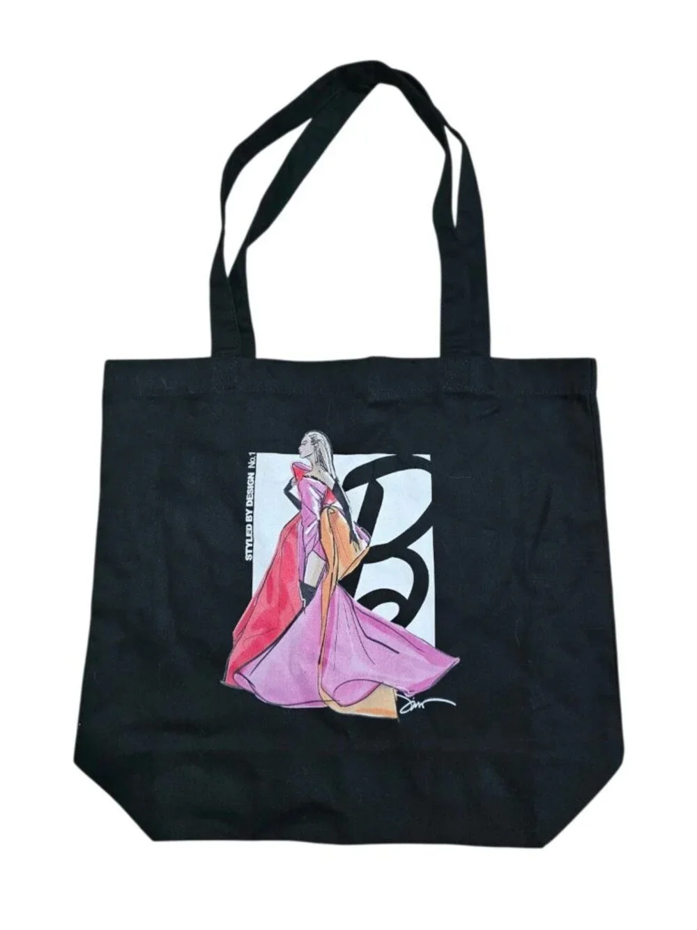 Mattel Creations Womens Large Tote Bag Black Canvas Graphic Rare Bag Barbiecore - Picture 2 of 5